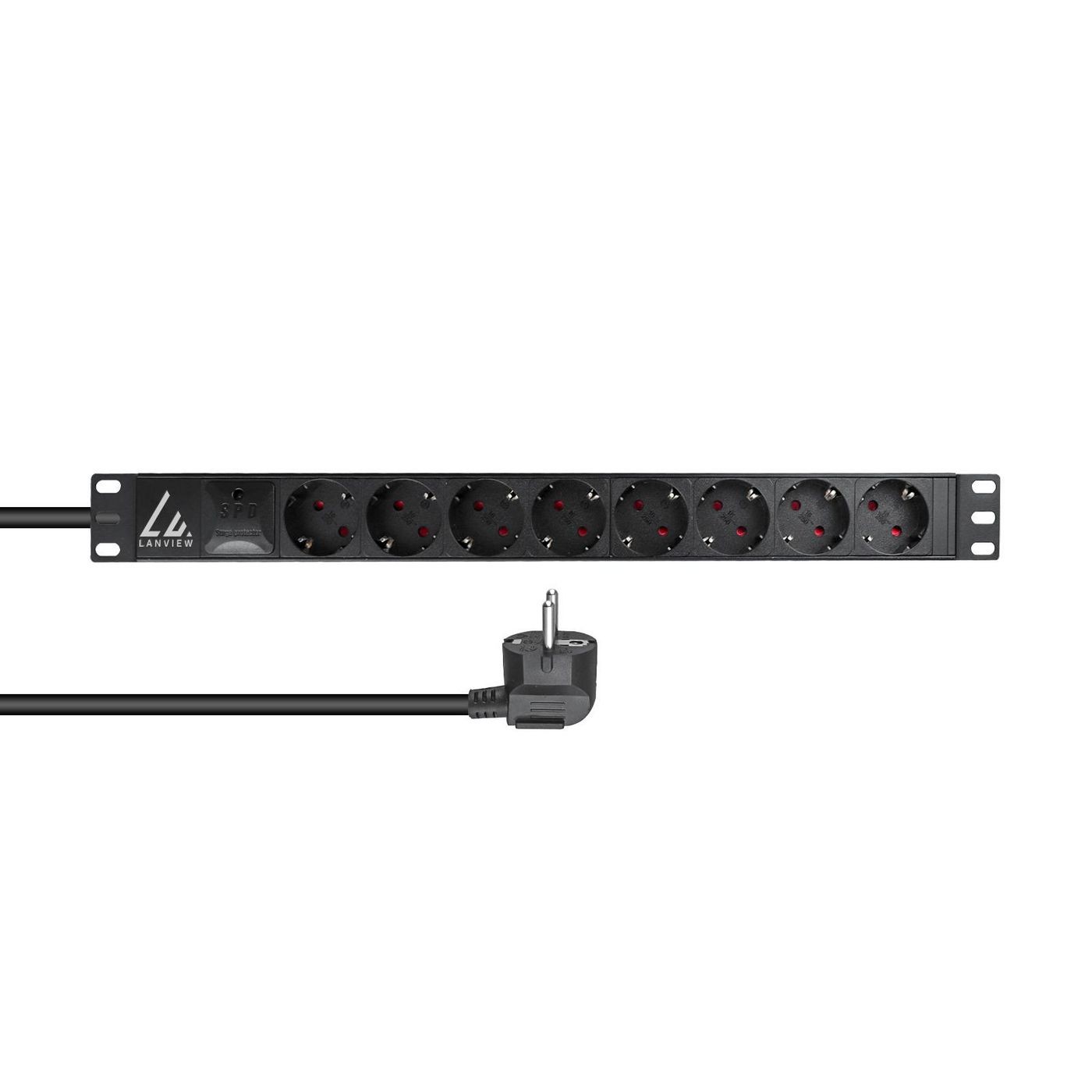 Lanview LVR-3MSCH-SPD-SCH8 19�� Rack mount power strip.