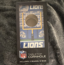 NFL Tabletop Cornhole Set Detroit Lions 2 Boards 8 Bags Blue/Black/White