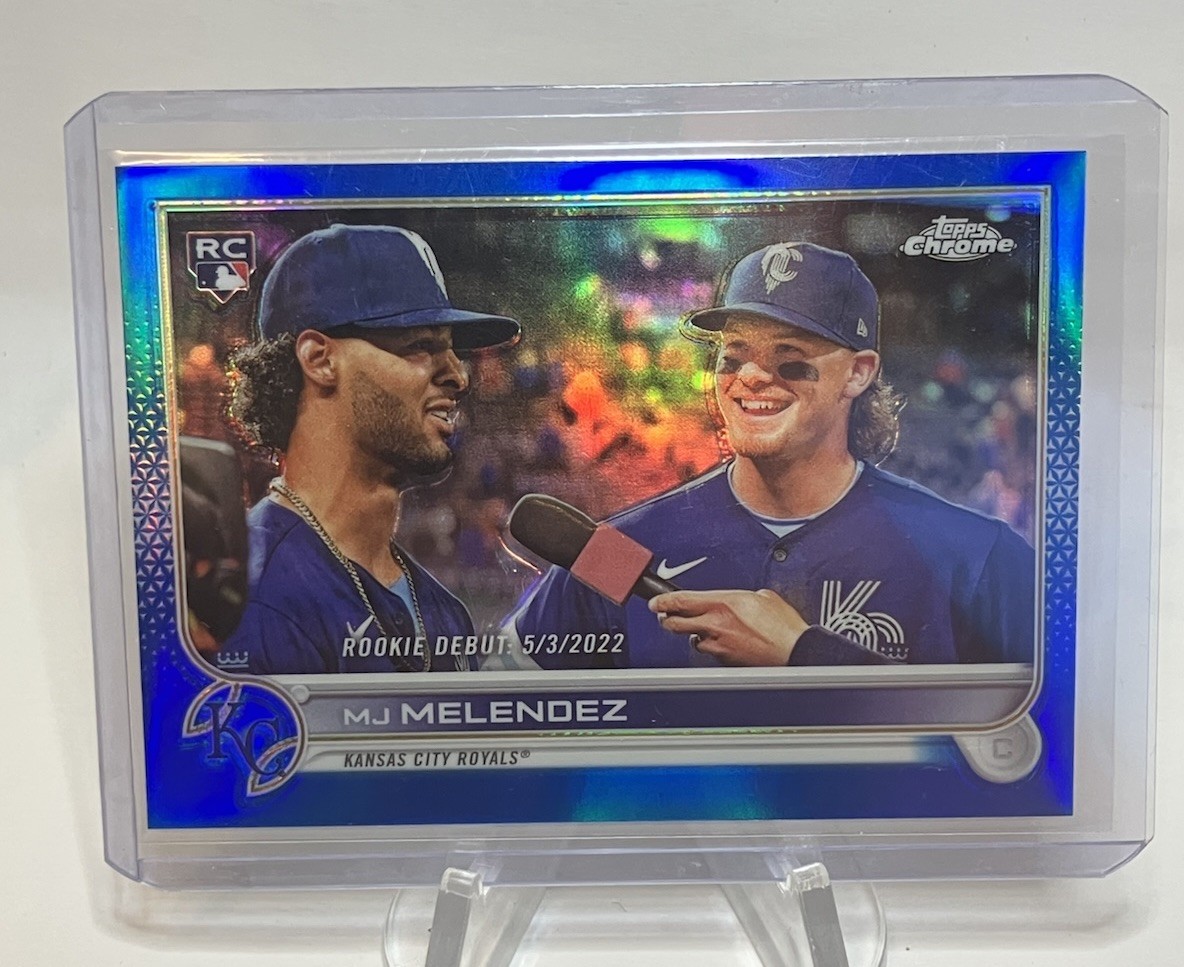 MJ MELENDEZ 2022 TOPPS CHROME UPDATE BASEBALL BLUE REFRACTOR RC USC84 #’D /199