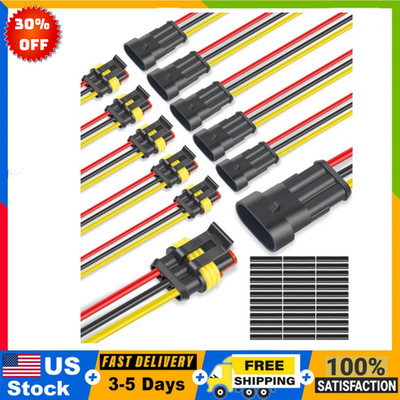 Conectores impermeables 3 pines 16 AWG macho hembra para auto, set de 6 kits