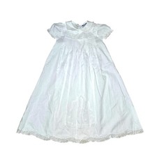 Carriage Boutiques Christening Gown 6/9M VTG 80's-90's White Smocked Embroidered