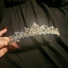 Silver Rhinestone Tiara Headband Bridal Accessory