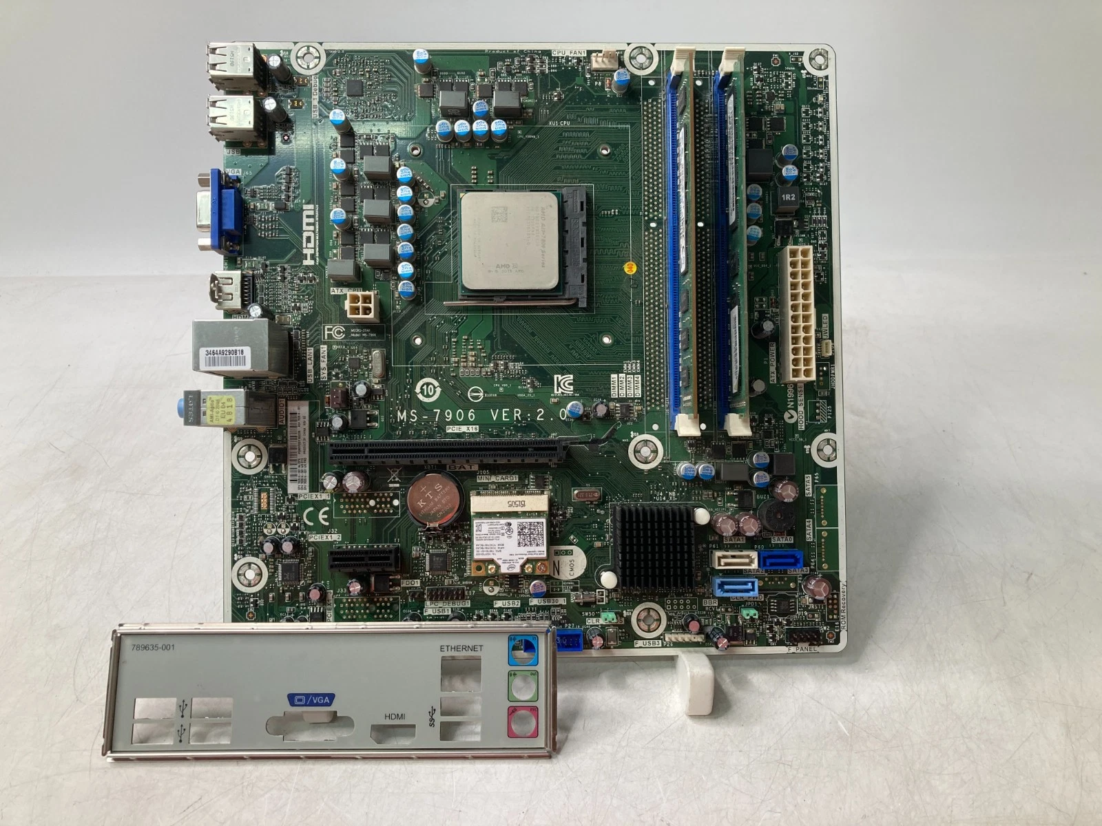 HP MS-7906 Ver 2.0 Motherboard w/ AMD A10-7800 CPU 12GB DDR3 Ram