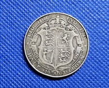 1902 Halfcrown Edward VII British Silver Coin
