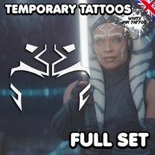 UK Ashoka Tano - Star Wars LA Temporary Tattoos Cosplay Costume Jedi FULL SET