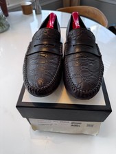 Mens Brown GG San Marino Gucci Driving Loafers Sz 9G
