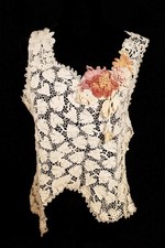Rare French Antique Edwardian Cotton Hand Made Lace Blouse Size Medium Exc Cond