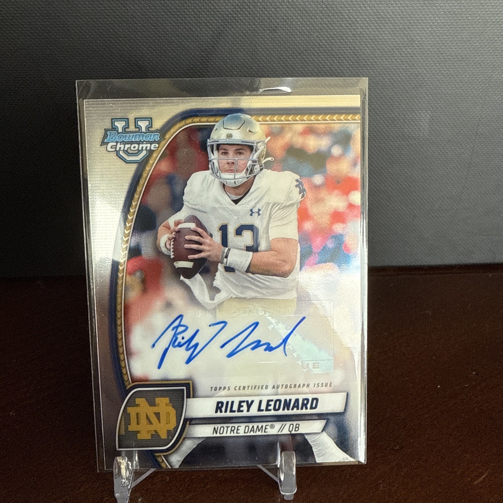 2024 Bowman University Chrome #PA-RLE Riley Leonard Auto