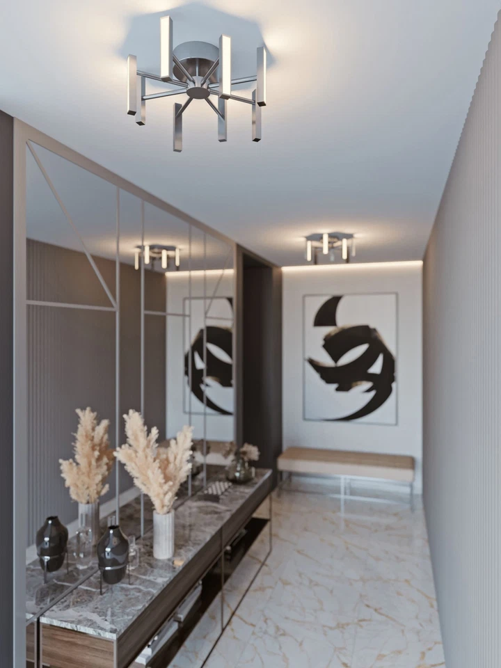 AFX IDRC16LAJUD Indra 16"W LED Lámpara de techo semi-enjuagada - Blanco Foto 2 de 4