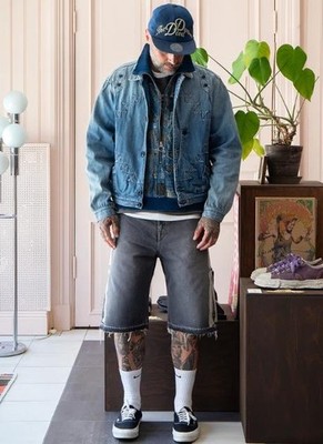 KAPITAL 14oz denim shorts short pants bone Skeleton brand new