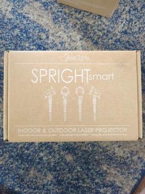 NIB Spright Smart Low Energy No Maintenance Indoor/Outdoor Blue Laser Projector