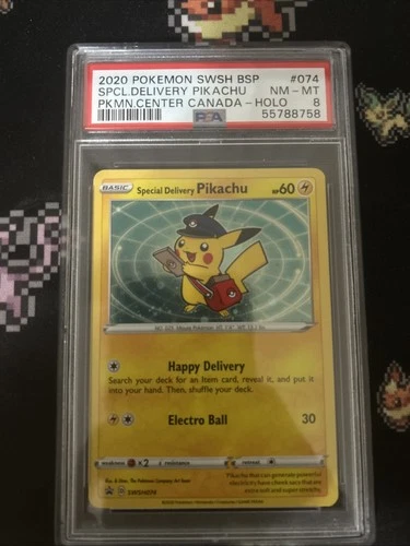 2020 Pikachu Pokemon Center Special Delivery PSA 8