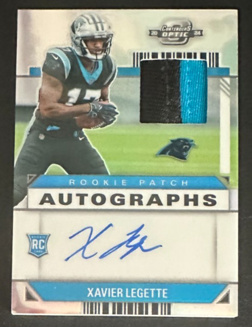 2024 Contenders Optic XAVIER LEGETTE Silver Rookie Patch Auto/ 75 (Panthers)