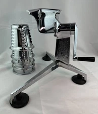 Vintage Saladmaster Food Processor Grater Cutter Slicer Shredder Dicer 5 Cones