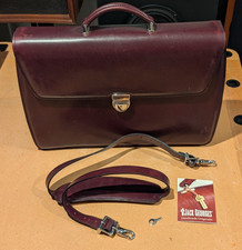 VTG Burgundy Leather Briefcase Jack Georges O...