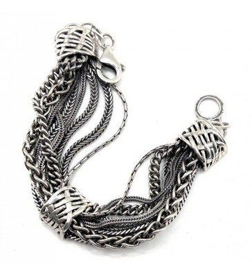 Silpada 925 Sterling Silber ''Talk of the Town'' mehrsträngiges Armband 7-8''