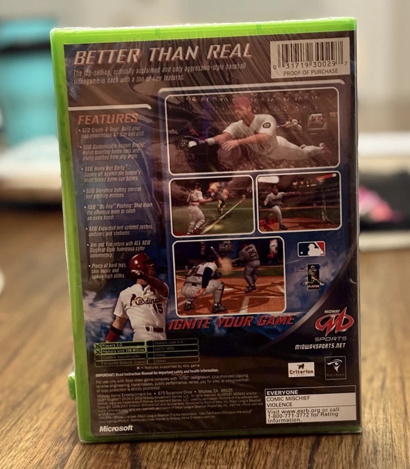 MLB SlugFest 2004 Baseball (Microsoft Original Xbox) Factory Sealed - Image 2 of 2