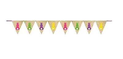 Amscan Easter Bunny Burlap Banner, 9', Multicolor