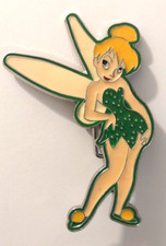 Tinker Bell Belt Buckle Sassy Disney Silver Metal Green & Beige Enamel Detail 