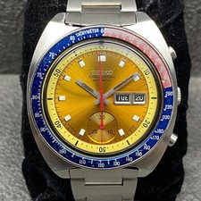 Rare SEIKO Chronograph Pogue Automatic 6139-6002 Yellow Dial Men Vintage 1970s