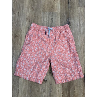Southern Tide Swim Trunks Kids XL 16 Coral Pink Shell Crab Coastal Skipjack