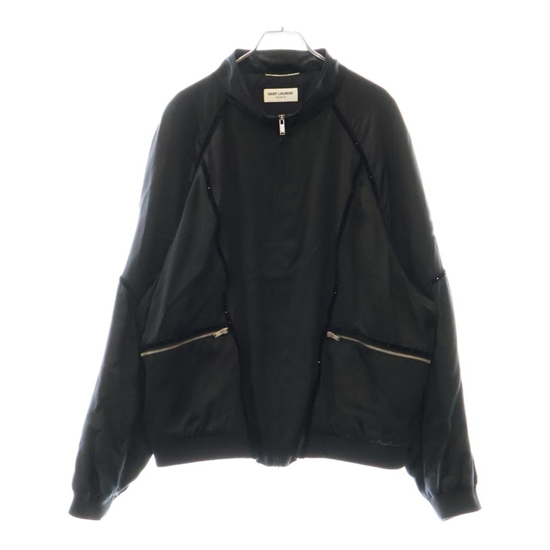 SAINT LAURENT PARIS 22AW giacca peluche raso seta nero 684947 usato