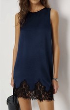 Reformation Jessalyn Silk Navy Women’s Dress Size M