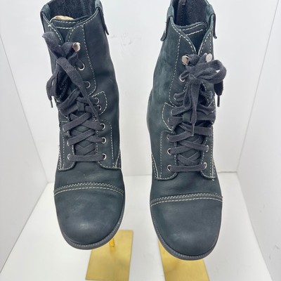 Cobb Hill Stockport Black Leather Combat Boots Womens Size  display picture 1