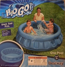 NEW BESTWAY H2OGO INFLATABLE SPACE SHIP POOL AGES 3+ KIDS SMALL 60" X 60" X 17"