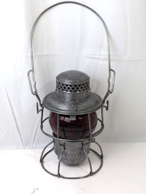 ADLAKE KERO-Railroad Lantern ''CHICAGO TRANSIT AUTHORITY - CTA '' W/ Red Globe