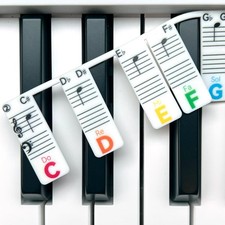 Piano Note Strips with Solfege Do Re Mi  , Fit 61/54/49 Key 61Key-Rainbow