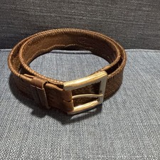 VTG Honest By Brighton Brown Leather Belt 34 M70228 Mens