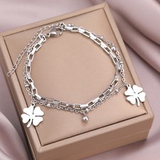 Bettelarmband 925 Silber Pl. Charms Anhänger Armband Schmuck Damen Edelstahl 
