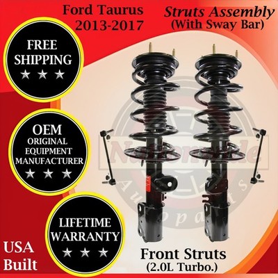 Monroe OEM Front Struts W/ Sway Bar For 2013-2017 Ford Taurus Lifetime Warranty