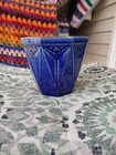VTG McCoy / Brush Art Deco Geometric Cobalt Blue Planter