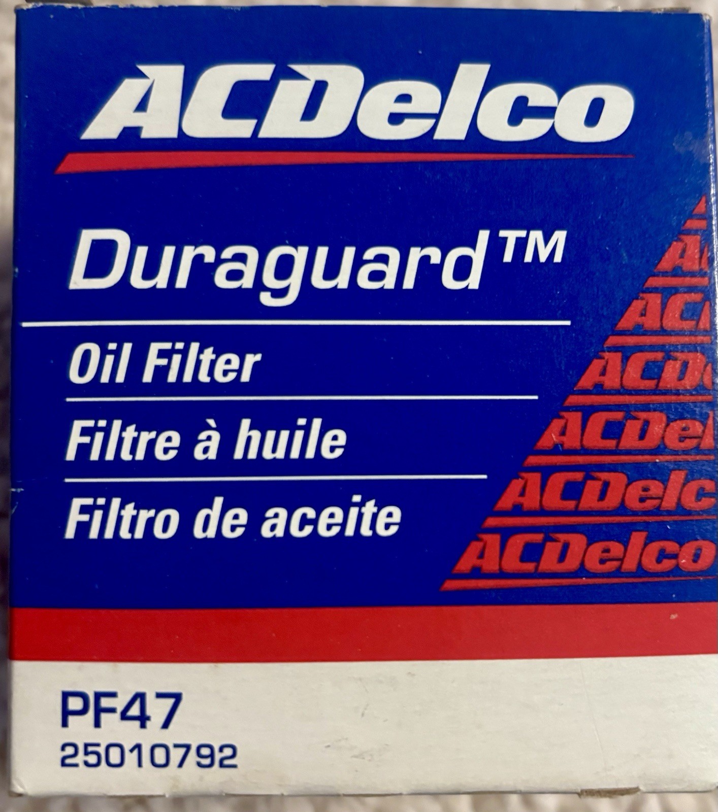 #045 - NOS ACDelco PF47 GM # 25010792 Duraguard Oil Filter