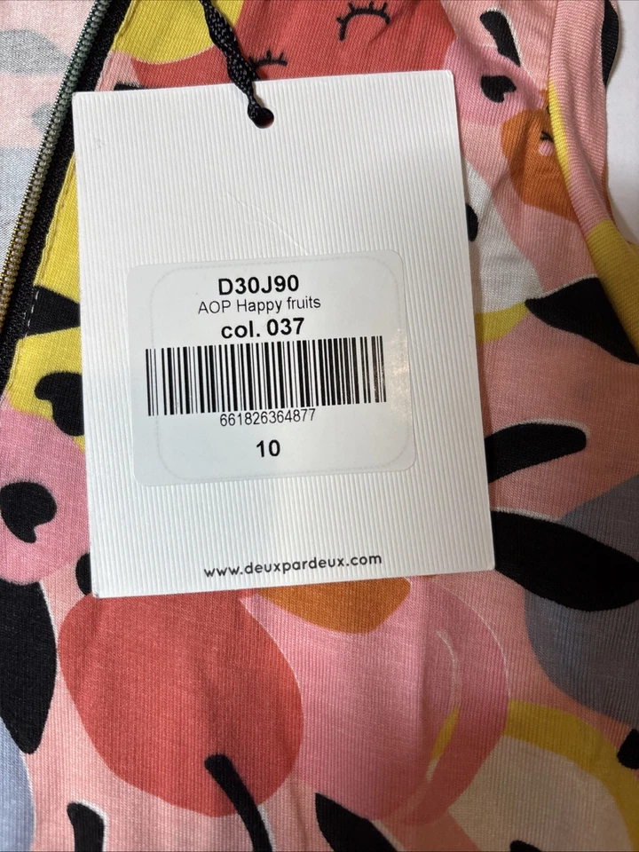 Deux Par Deux Happy Fruits Hooded Dress NWT Size 10 - Image 3 of 4