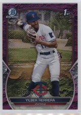 2023 Bowman Chrome Prospects Fuchsia Lunar Crater Refractor Yilber Herrera 0wl1
