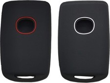 2Pcs Smart Key Fob Cover Protector Fit for 1 Black with Red  1 Black with White