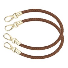 2Pack Leather Purse Strap 50cm/19.69" Short Leather PU Braided Purse Handle