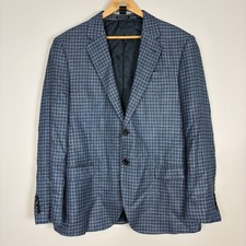 Emporio Armani Sport Coat 44 R Men s Grey Blue Plaid Viscose G Line Blazer