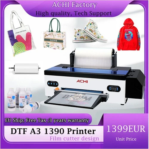 DTF A3 Printer Direct to Film Tshirt Flatbed Heat Transfer EPSON 1390 Printer EU