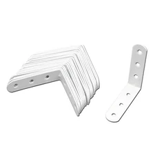Quluxe 20 Pcs L Shape Bracket Heavy Duty L Bracket Corner 20pcs, 2.71" White