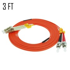 3FT 1m ST to LC Duplex Multi Mode 62.5/125 Fiber Optic Optical Patch Cable Cord