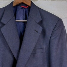Jos A Bank Executive Collection Navy Blue Houndstooth Blazer Tailored Fit 42R