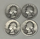 Lot of 4 90% Silver Washington Quarters Mix Years silver coins US, Fast Shipping
