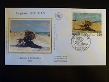 FRANCE PREMIER JOUR FDC YVERT 2474  PEINTURE D EUGENE BOUDIN  5F  HONFLEUR  1987