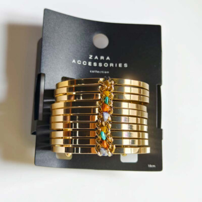 New Zara Loose Stone Bangle Cuff Gift Fashion Women Party Holiday Show Jewelry