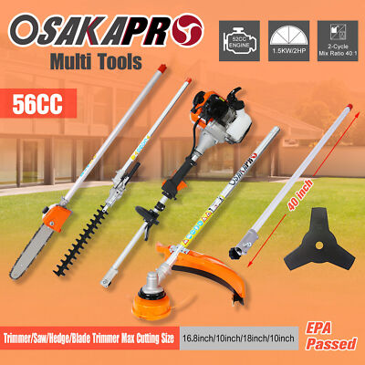 5 in 1 Trimming Tool 56CC 2-Cycle Garden System w/ Gas Pole Saw Hedge Trimmer