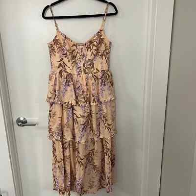 House of Harlow Linen Bustier Lace-up-back Tiered Maxi Dress Size Small  NWOT | eBay